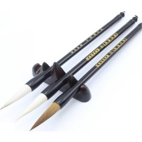 Chinese Brush Pen Caligrafia 3pcs/set Chinese Painting Copying Brush Pen Set Huzhou Weasel Hair Calligraphy Brush Tinta China