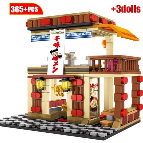 City Street Constructor Cafe Building Blocks for Architecture DIY House Food Shop Retail Store Bricks Toy for Boys Kids Gift