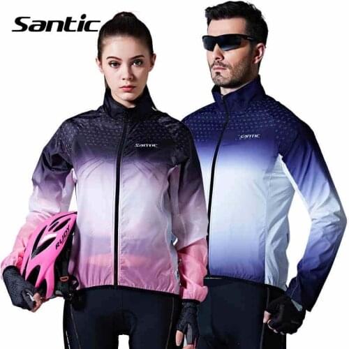 Santic Summer Long Sleeve Cycling Jacket Windproof UPF 30+ Anti-UV Downhill Motocross Jersey Mountain Road Bicycle Bike Jacket