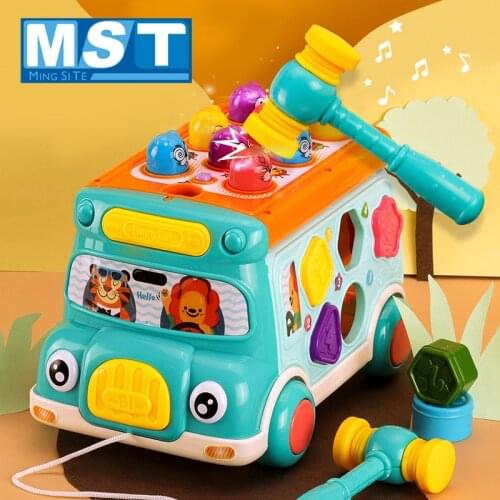 Multifunctional Musical Bus Car Toys Early Educational Bilingual Learning Machine Funny Playing Hamster Game For Children Gifts
