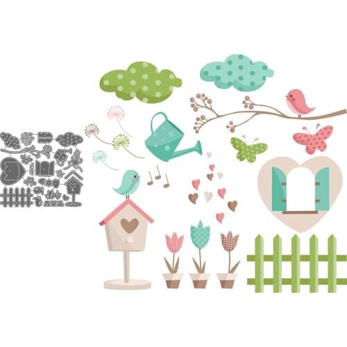 Spring Garden Composition Set Scrapbooking Paper Metal Craft Dies For Card Making Cut Dies 2021 Embossing New