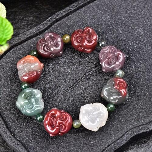 2019 new arrival Natural purple and green Buddha head bracelet Women bracelet
