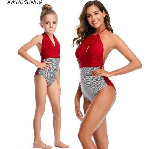 2020 New Summer Mommy And Me Swimsuit Family Matching Swimwear Bikini Mother Daughter Swimwear Women Baby Girls Clothes C0713