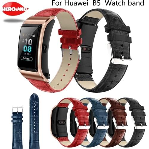 New Classic Watch band for Huawei Talk Band B5 fashion Smart WatchWrist Bracelet pu leather Crocodile Belt trap Replacement band