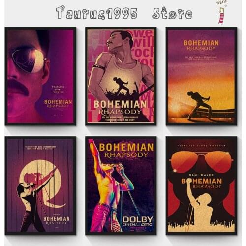 New Vintage Bohemian Rhapsody Freddie Mercury Queen Musical Movie Poster Kraft Paper Modern Home Room Wall Decor