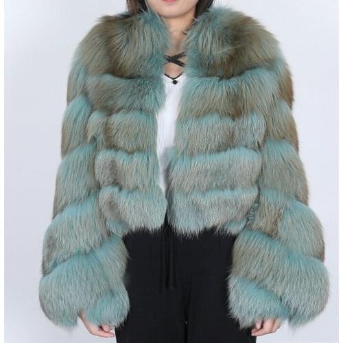OFTBUY 2021 Luxury New Brand Fashion Flare Sleeve Silver Real Fur Coat Winter Jacket Women Natural Fox Fur Outerwear Streetwear
