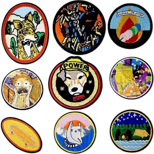 Deer Dog Skate Knitting Textile Woven Sewing Accessories Patch Piece Popular Stripes Applique Stickers Personalised