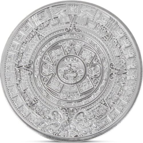 The Maya Silver Plated Coin Mexico Mayan Prophecy Calendar Antique Souvenir Coin Vintage Polish Coin Collectible Souvenir Gifts