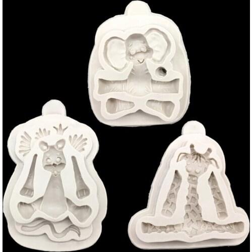 Elephant Lion Giraffe Silicone Sugarcraft Mold Cookie Cupcake Chocolate Baking Mold Fondant Cake Decorating Tools