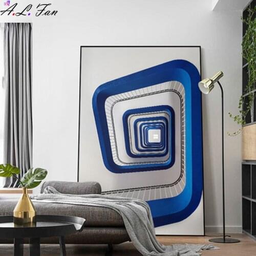 Modern simple drawing of living room decorative painting industrial painting abstract architectural space creative background