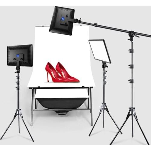 14inch 10inch LED Video Light Lamp Panel With Remote Control Photography Studio Lighting With 1/4 Long Boom Arm Holder Tripod