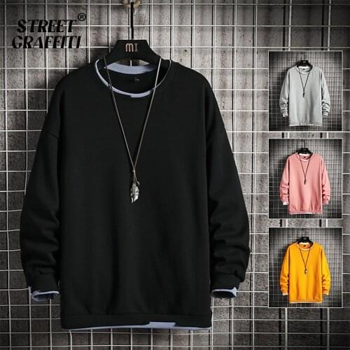 Men Casual Sweatshirts Hoodie Harajuku Vintage Solid Style Hip Hop Creativity Streetwear Male 2021 Fashion Cotton Men Hoodies