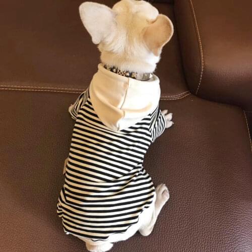 2019 Spring New Hot Sale Dog Sweatshirt Fashion Striped Hooded Small Dog Street Fashion Clothes Adult Pet Leisure clothes
