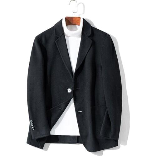 Spring Autumn Wool Coat Men Short Double-sided Male Jacket 2020 Korean Mens Coats and Jackets Casaco Masculino KJ1920