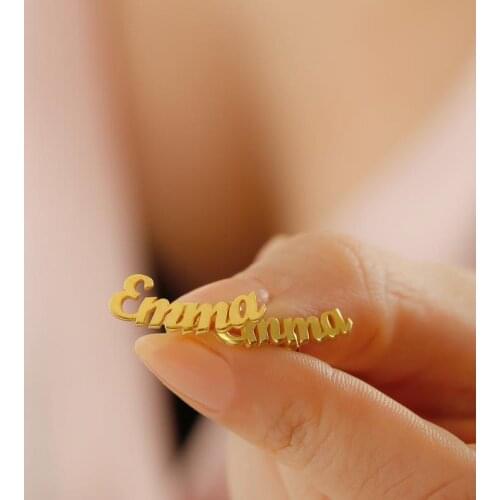 Personalized Name Stainless Steel Letter Stud Earrings For Women Fashion Custom Name Piercing Earrings Nameplate Gift for Her