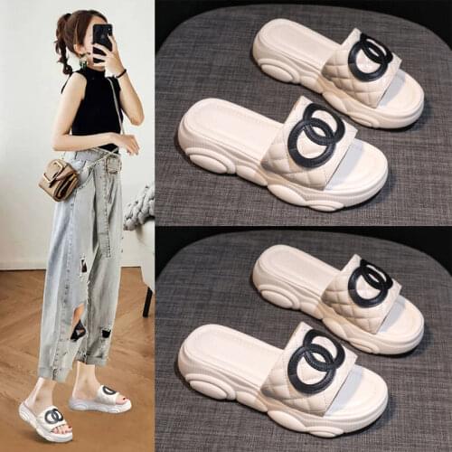 Women Slippers Young Girls Wear 2021 New Fashion 100-inch with Thick-Soled Summer Sandals in the tide Shoes For Women Slides