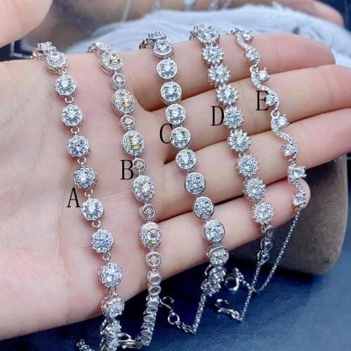 Moissanite D VVS Womens Bracelet 925 pure silver.Deluxe Multi Gem womens bracelet. Many styles