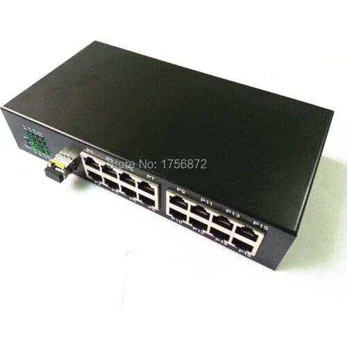 1 pair cascaded 100m 1F16E single fiber single mode 20km 1 fiber ports 16 ethernet ports fiber media converter ethernet switch