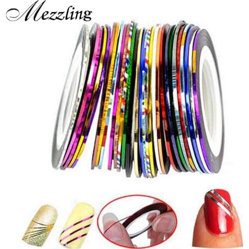 10pcs Nail Striping Tape Metallic Yarn Line 3d Nail Art Tool Color Rolls Nail Decals DIY Nail Tips Sticker Decoration