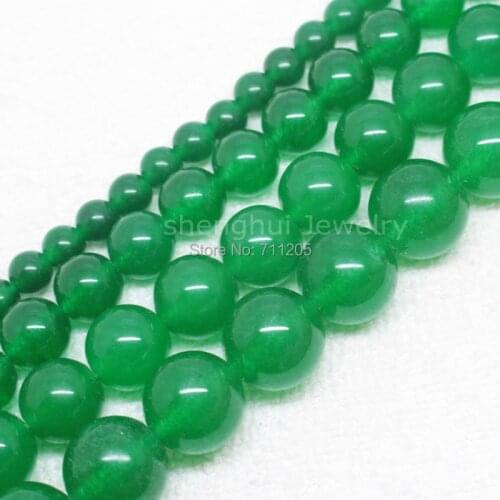 2# Pretty Green Jades 4,6,8,10,12,14mm Round Loose Beads 15"/38cm, Min.Order is $10,we provide mixed wholesale for all items