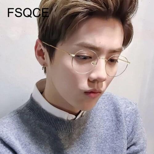 2021 Fashion Transparent Unisex Style Round Metal Frame Clear Lens Reading Myopia Eyewear Retro Optical Glasses