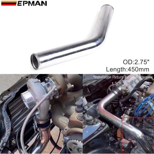 2pcs/unit 70mm 2.75" 45 Degree L:450 mm Aluminum Turbo Intercooler Straight Piping Tube Tubing For BMW M20 EP-UP45-450-70