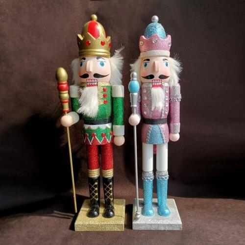 38cm wooden nutcracker soldier puppet exquisite shiny soldier puppet toy children Christmas gift toy ht163