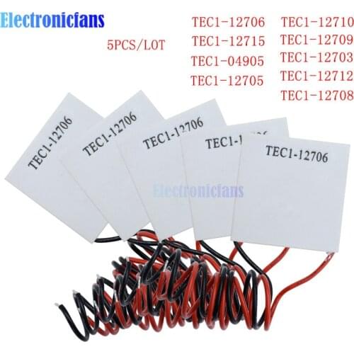 5pcs TEC1 12705 12706 12715 04905 12710 12709 12703 12712 Thermoelectric Cooler Peltier TEC1-12706 12V Peltier Elemente Module