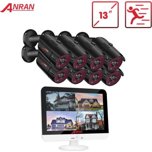ANRAN 13 Inch AHD DVR CCTV Security System 1080P IR Night Vision AHD Camera System Outdoor 4/8 CH DVR Video Surveillance System