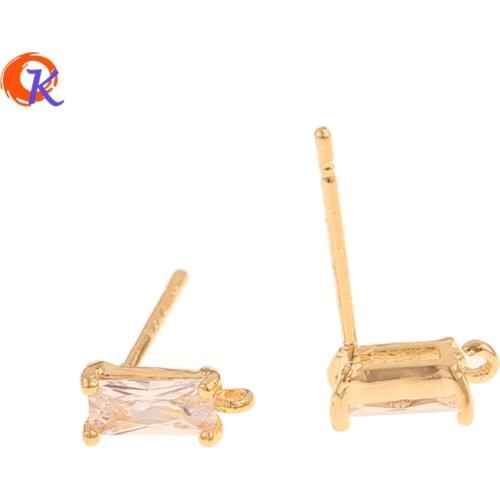 Cordial Design 30Pcs 4*8MM Jewelry Accessories/CZ Earrings Stud/DIY Making/Genuine Gold Plating/Hand Made/Earring Findings