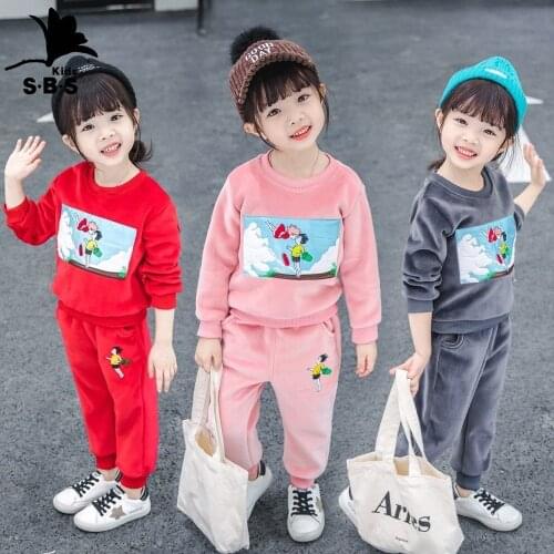 Childrens Clothing for Girls Autumn Outfits 2019 New Style Childrens Sports Set 2 Pieces Top with Pants Kids Clothes Suit