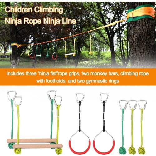 Children Climbing Ninja Rope Ninja Line Obstacle Training Equipment Kids Fun Slack Line Outdoor Childrens Sports Equipment
