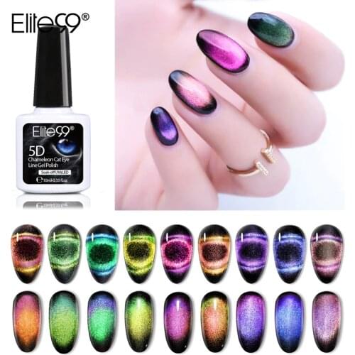 Elite99 10ml 9D Chameleon Cat Eye Gel Polish Soak Off Magnetic UV/LED Nail Varnish Semi Permanent Nail Art Manicure Gel Lacquer