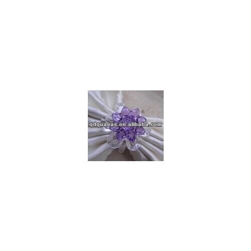 Purple acrylic Sun flower napkin ring, beaded wedding napkin holder
