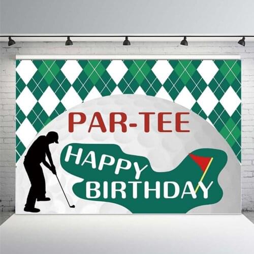 Golf Amateur Club Birthday Party Customize Backdrop Decor Man Shadow Diamond Pattern Sports Game Photo Backgrounds