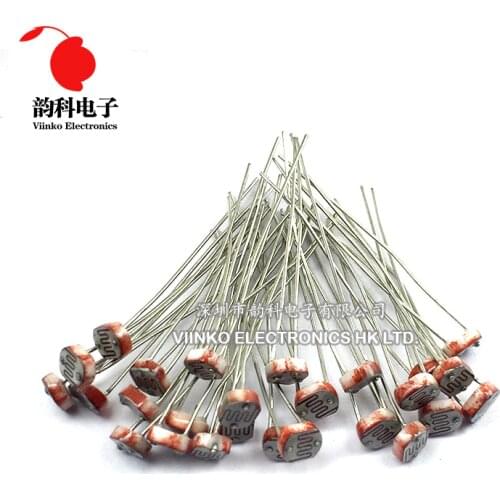 20pcs 5506 5516 5528 5537 5539 5549 Light Dependent Resistor LDR 5MM Photoresistor Photosensitive Photoconductive resistance