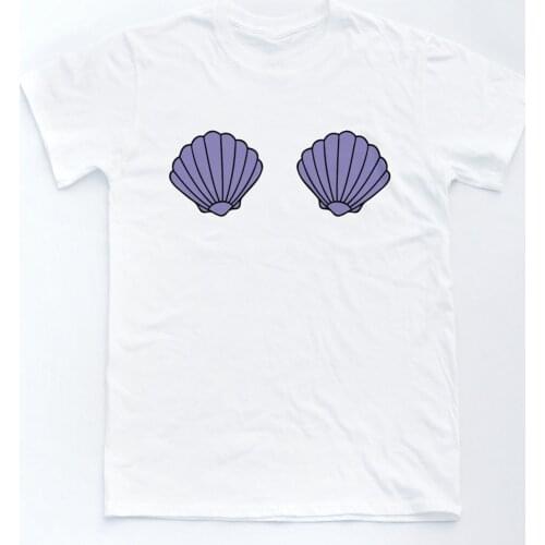 Ariel Seashell T-Shirt Nautical Princess Sea Unisex Tee Hipster Cute Mermaid High Quality Casual Printing Tee Shirt