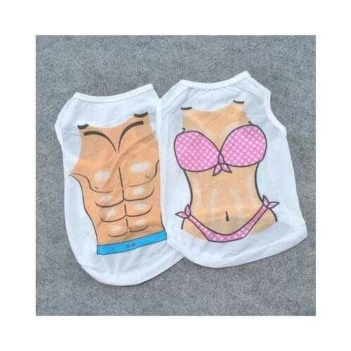 Hot Sexy Bikini Pet Clothes Summer tshirt Musc Vest Pet Clothing Chihuahua Clothes Pet t shirt Clothes 10pcs/lot