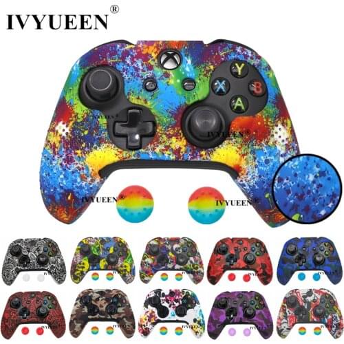 IVYUEEN 17 Colors Silicone Cover for Microsoft Xbox One X S Slim Controller Protective Case Skin with Analog Thumb Stick Grip