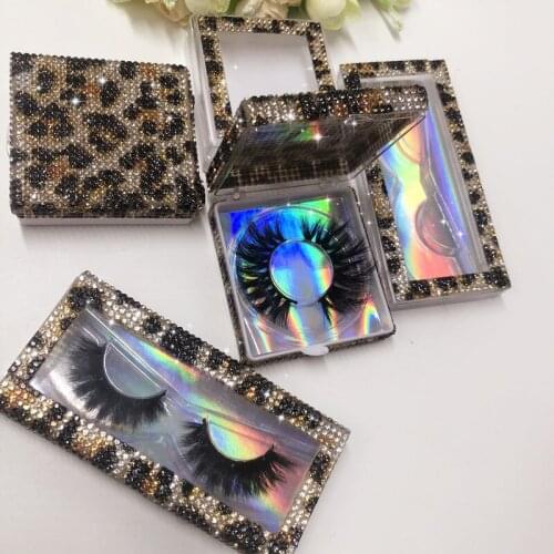 New Styles Eyelashes Box with Rhinestones 10pcs /lot 50pcs/lot for 5D 3D Mink Eyelash Strips