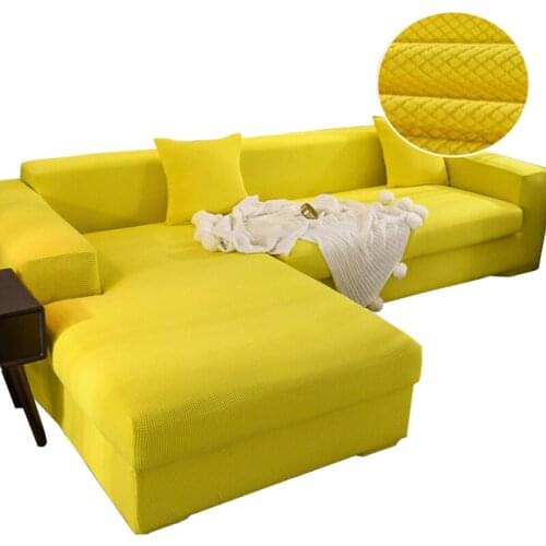 L Shaped Lounge Cushion Polar Fleece Velvet Full Elastic Sofa Cover