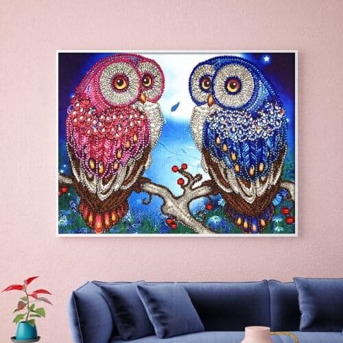 Cute Owl 5D Special Shaped Diamond Painting Embroidery Needlework Rhinestone Crystal Cross Craft Stitch Kit DIY 090C