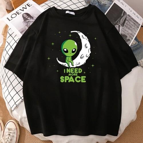 I Need Space Loose Printing Fashion Man Shirt Big Size Streetwear Men Clothes Casual Brand Mens Shirts
