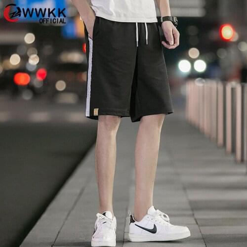 WWKK Men Casual Shorts Fashion stripe Joggers Short Sweatpants 2020 Summer Drawstring Hip Hop Slim Workout Shorts Plus Size 3XL