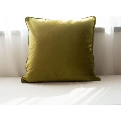 Soft Luxury Gold Green Velvet Cushion Cover Pillow Case Bed Sofa Pillow Cover Piping Design No Balling-up Without Stuffing