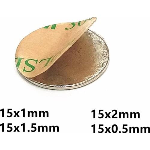 10-100P Disc magnet 15x1 15x1.5 15x2 15x0.5 mm Belt with 3M self - adhesive NdFeB magnet 15mm neodymium magnet Magnetic standard
