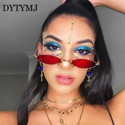 DYTYMJ Small Oval Sunglasses Women 2020 Brand Designer Sun Glasses Women Metal Eyeglasses Women/Men Round Retro Oculos De Sol