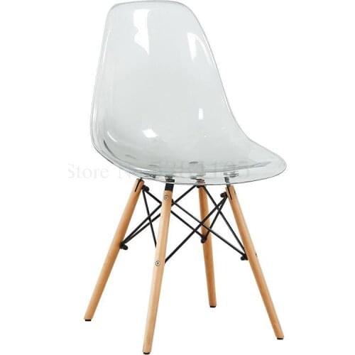 Armchair Transparent Chair Plastic Crystal Dining Chair Simple Modern Fashion Cafe Office Chair Discussion Chair