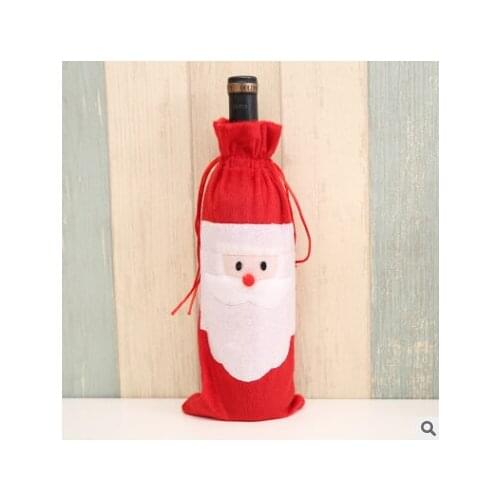 Christmas decorations Santa Claus red wine bottle bag Red wine bag Gift bag Champagne wine set