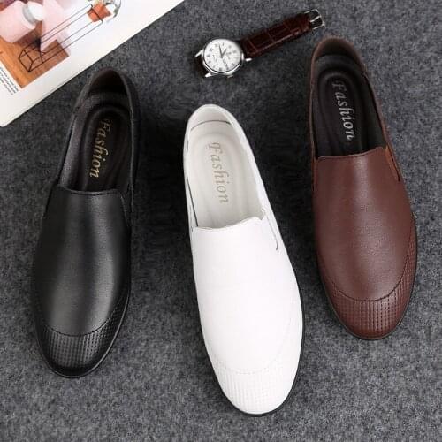 Genuine Leather Men Shoes Casual Luxury Brand 2021 Mens Loafers Moccasins Breathable Slip on Boat Shoes